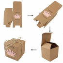 50pcs Baby Shower Candy Box Little Prince Little Princess Crown Kraft Boxes