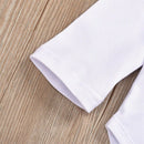 Newborn Baby Clothes Letter Print Romper Big Flower Long Pants Hat 3 PCS Ou