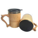 Natural Bamboo Mug with Stainless Steel Liner Creative Vacuum Cup Coffee Mi