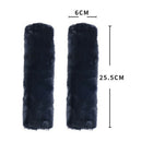 2pcs Car Seat Belt Cover Fluffy Safety Belt Shoulder Pad Protector (Black) A