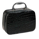 Small Square Solid Handbag Mirror Cosmetics Storage Bag Makeup Bags (Black) A