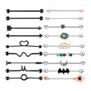 18pcs 14G Stainless Steel Industrial Barbell Earrings 38mm 1 1/2" Inch