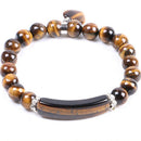 Love Pendant Natural Yellow Tiger Eye Bead String Bracelet 8Mm Semi-Preciou