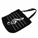 Women Girls Casual Canvas Music Notes Satchel Tote Shopper Bag Shoulder Han