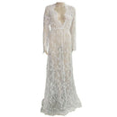 Maternity Photography Props Maxi Maternity Gown V-neck Lace Dresses Pregnan U6L8