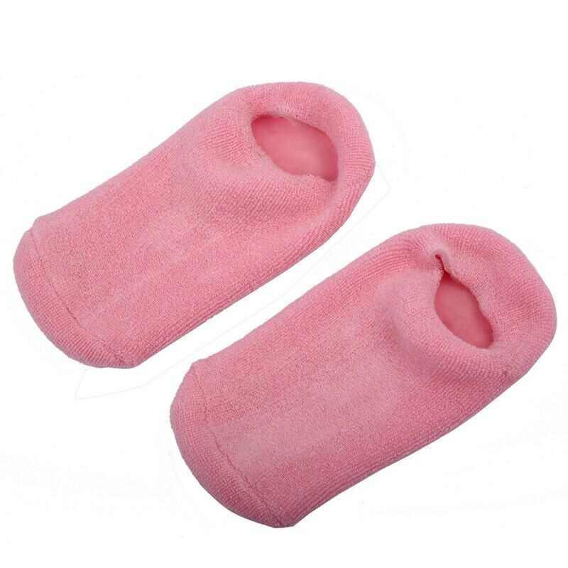 2 Pink Moisturizing Cracked Dry Gel Spa Foot Feet Care Socks [Misc.] M9A7