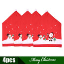 4x Christmas Decor Chair Covers Dining Seat Cover Santa Claus Home Party Decor
