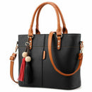 Large Capacity Tassel Tote Bag Women Soft Leather Ladies Handbag Crossbody  B1Y8
