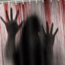 Halloween Bloody Hands Shower Curtain Bathroom Waterproof Shower Curtain Le