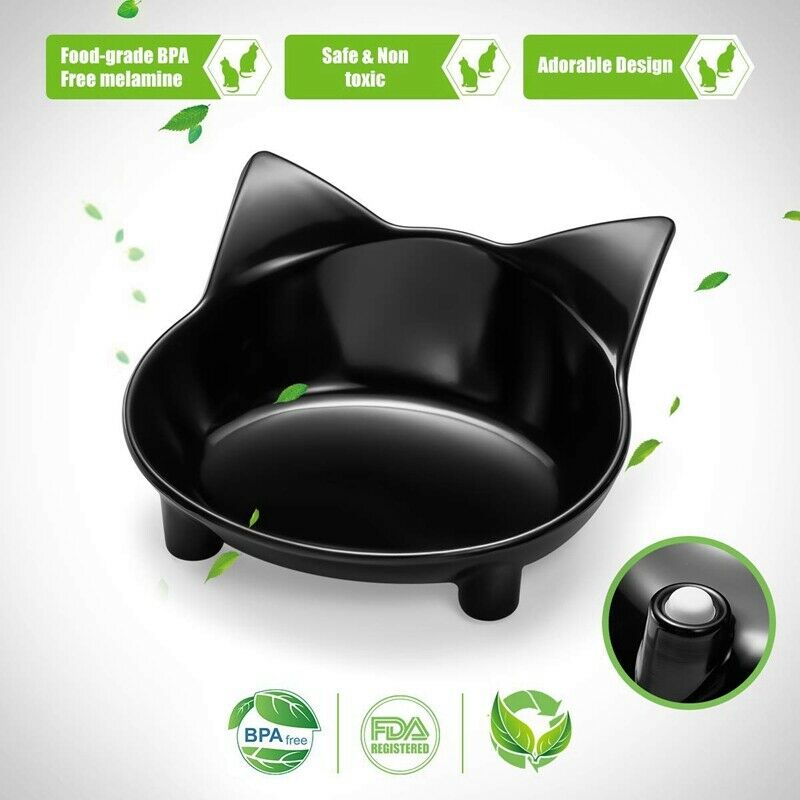 Cat Bowl, Shallow Cat Food Bowls,Wide Cat Dish,Non Slip Cat Feeding Bowls,C J2T2