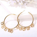 Bohemian Love Heart Hoop Drop Dangle Earrings Women Statement Ear Studs Earri JR