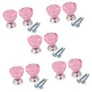 10pcs/set Diamond Shape Drawer Knobs Dresser Furniture Pulls Handle Pink