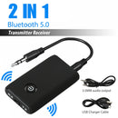 Wireless Bluetooth 5.0Transmitter Receiver A2DP 3.5mm Audio Jack Aux Adapter NEW
