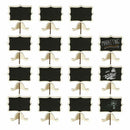 15 Pack Mini Chalkboards Place Cards with Easel Stand - Wood Rectangle Smal