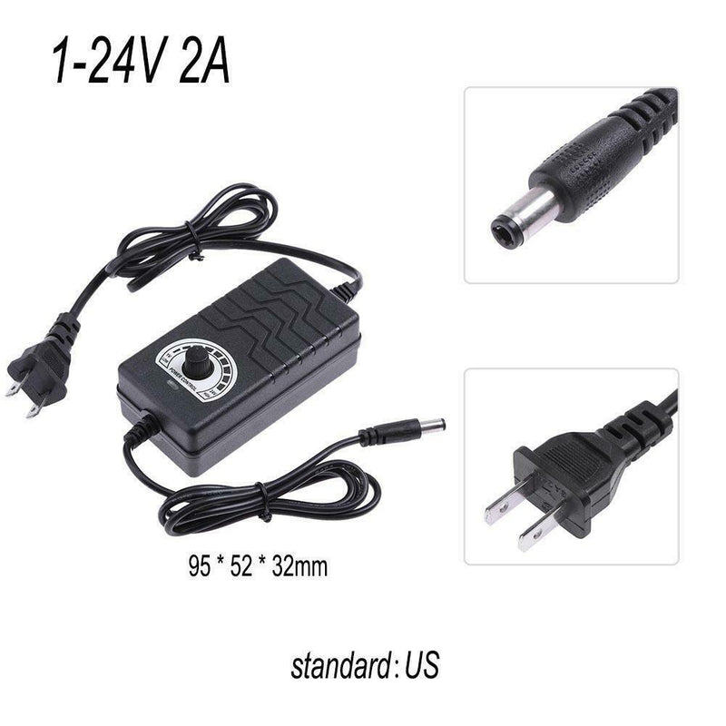 AC to DC Adapter 3-24V 2A Adjustable Power Supply Motor Speed Controller US