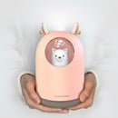 300ml Bear LED Ultrasonic USB Air Humidifier Essential Oil Diffuser (Pink)