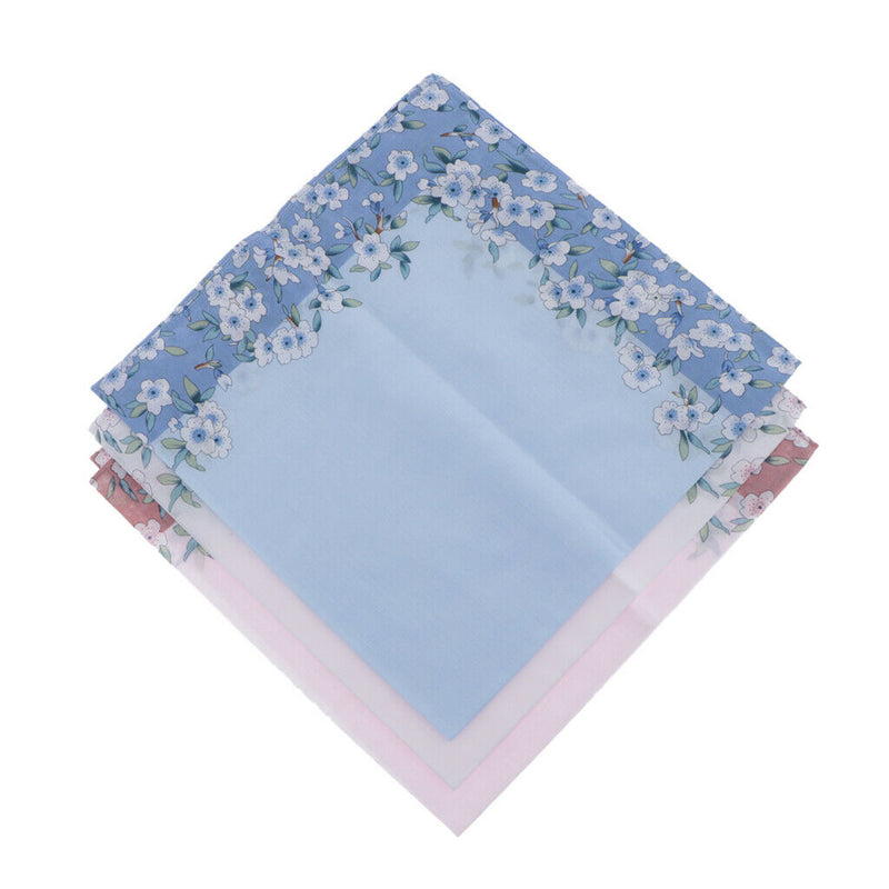 3x Handkerchiefs Classic Girls Hanky Comfy Soft Kerchiefs Ladies Hankie