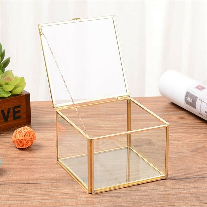 Square Opening Glass Geometry Garden Jewelry Boxs Mirror Jewelry Storage Bo X7S4