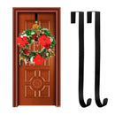 2 Pack Front Door Wreath Hanger Hook Iron 15 Inch over the Door Hook for Ch