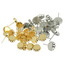 40pcs 10mm Round Bezel Earrings Stud Base Blanks Findings Cabochon Setting