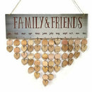 Wooden Birthday Calendar Board DIY Family & Friends Birthday Sign Special D P7U9