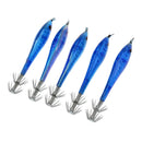 5Pcs Noctilucent Squid Octopus Catch Saltwater Fishing Lure Baits Blue