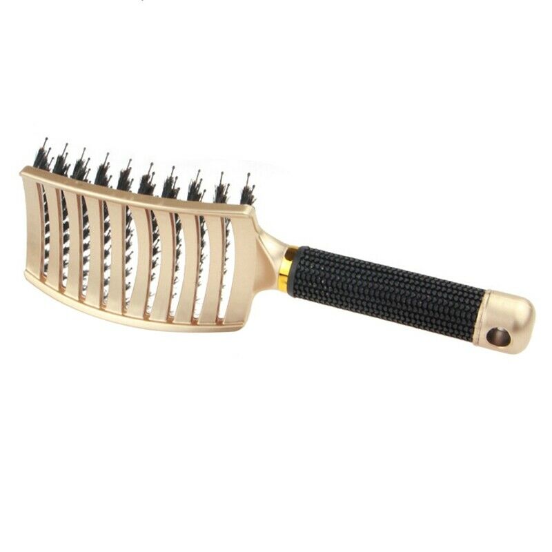 Boar Bristle Hair Brush-Curved And Vented Detangling Hair Brush For Women L A7J2