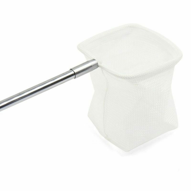 Stainless Steel Extendable Handle Aquarium Pond Fish Shrimp Skimming Net Sq