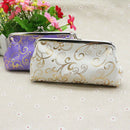 Women's Flower Floral Coin Purse Wallet Money Bag Mini Clutch Bag(purple)