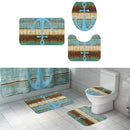 Bathroom Set Rug Toilet Lid Cover &  Mat Shower