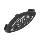 Kitchen Silicone Food Strainer Veggies Fruits Colander for Pots Pans Black