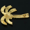 Green Leaf Palm Tree Tropical Crystal Hawaiian Beach Party Brooch Pin