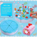 Pretend Play Food for Kids, 70 Pcs Cutting Birthday Party Cake Toys Set wit