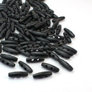 50 Pcs 3.5cm 2 Holes Black Wooden Horn Toggle Buttons Clothing Sewing Accessory