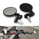 2Pcs/Pair Motorcycle Rear View Mirrors Round 7/8 Inch Handle Bar End FoldablU9G1