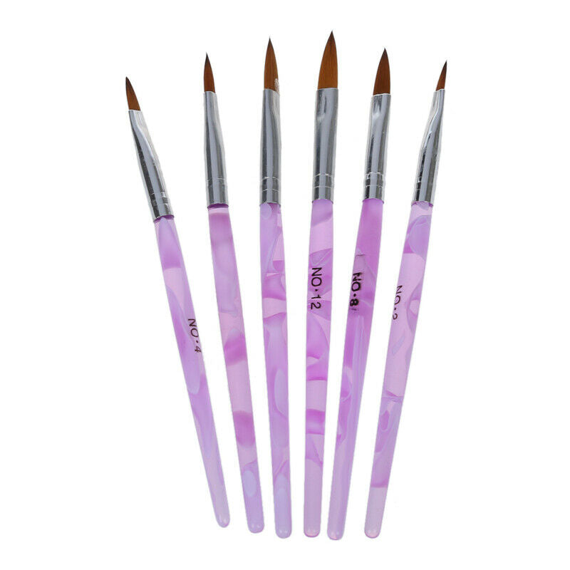 Professional Lots 6 PCS Acrylic Nail Art Pen Brush Painting Dotting Tool Fa J9W7