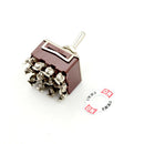 Toggle Switch 3 Position 12 Pin 4PDT ON-OFF-ON 10A/380VAC 15A/250VAC  3c