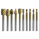 Carpenter Rotary Burr Router Bits Files Wood Cutter Milling Carving Tool Set 10x