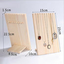 Unfinished Wood Jewelry Necklace Pendant Display Stand Holder Rack 9 Hooks fC7O8