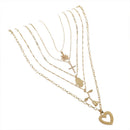 Women Heart Rose Pendant Multilayer Clavicle Chain Necklace Charm Choker JewelTE