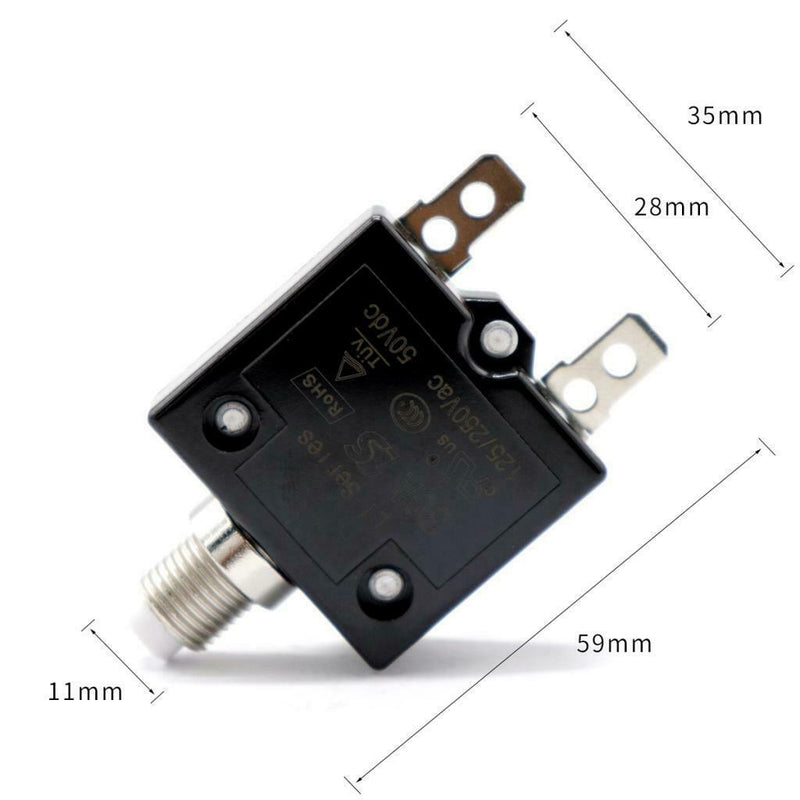 4x 125/250V AC 50V DC Circuit Breaker Manual Reset Thermal Overload Switch