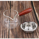 Stylish Glass Teapot Loose Tea Leaf Infuser Tea Pot 300ML with Wooden Handle