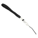 Wrist Flat Braid Cord Choker for Smartphone Black 22 cm X1R4