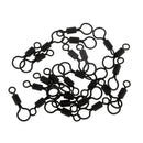 25pc Large Small Eye Extended Rolling Swivels Matt Black Carp Fishing Tackle