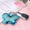 Butterfly Keychain Glitter Sequins Key Ring Women Car Bag Pendant (Blue) A