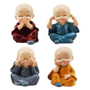 4pcs Cute KungFu Monk Car Interior Display Decor Car Seat Ornament Gift