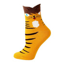 4 Pairs Cotton Ankle Socks Women Girl Autumn Winter Cartoon Cat Print Socks