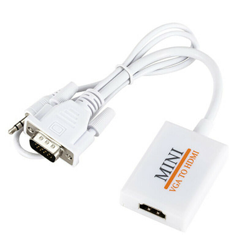 VGA Male To HDMI Output 1080P HD+ Audio TV AV HDTV Video Cable Converter Adap R