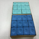 One Dozen (12 pieces) BLUE Chalk Billiard Pool Table Multicolor MO