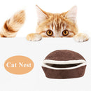Soft Cat Waterproof Nest Washable Pet Cute Hamburger Bed Kennel (Maroon) A